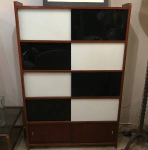 Pair of Black and White Cabinets